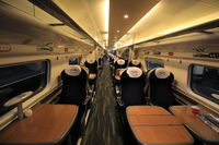 Intérieur d’une voiture de première classe du train Londres ↔ Glasgow de Virgin Trains