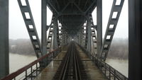 Pont ferroviaire de l’amitié Roussé-Giurgiu vu du train