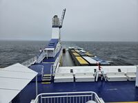 Poupe du ferry Cotentin qui effectue la liaison maritime entre Cherbourg et Rosslare