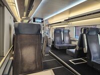 Intérieur d’une rame de seconde classe à bord du train Zurich Milan