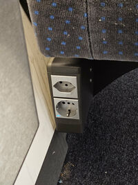 Prises électriques en seconde classe à bord du train Zurich Milan