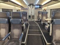 Intérieur d’une rame de seconde classe à bord du train Zurich Milan