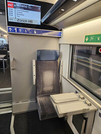 Place solo en seconde classe à bord du train Zurich Milan